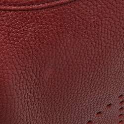 Hermes Rouge Casaque Taurillon Clemence Leather Evelyne III PM Bag