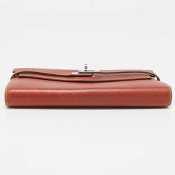 Hermes Brique Epsom Leather Kelly Longue Wallet