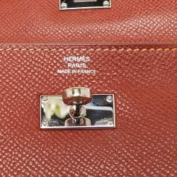 Hermes Brique Epsom Leather Kelly Longue Wallet