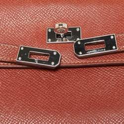 Hermes Brique Epsom Leather Kelly Longue Wallet