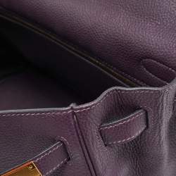 Hermes Raisin Togo Leather Gold Finish Kelly Retourne 32 Bag