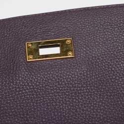 Hermes Raisin Togo Leather Gold Finish Kelly Retourne 32 Bag