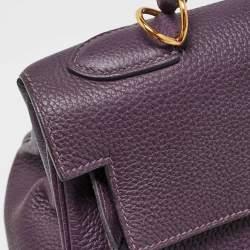 Hermes Raisin Togo Leather Gold Finish Kelly Retourne 32 Bag