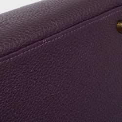Hermes Raisin Togo Leather Gold Finish Kelly Retourne 32 Bag