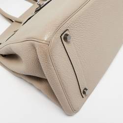 مملوكة مسبقًا حقيبة هيرمس بيركين 35 جلد غريس ترورتيريلا إكسسوار مطلي روثينيوم