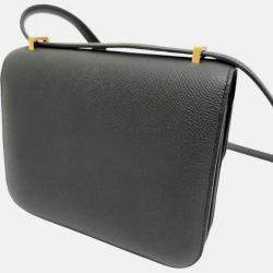 Hermes Black Leather Constance Mini 18 Shoulder Bag