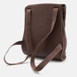 Hermes Dark Brown Leather Sherpa PM Backpack