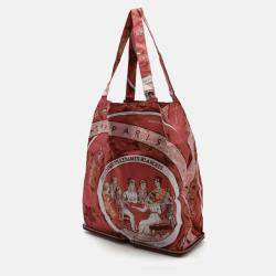 Pre Owned Hermes Red Leather Silky Pop Eco Tote Bag
