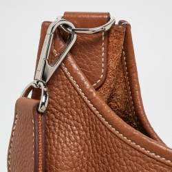 Pre Owned Hermes Gold Taurillon Clemence Leather Evelyne III GM Bag