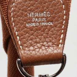 Pre Owned Hermes Gold Taurillon Clemence Leather Evelyne III GM Bag