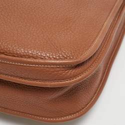 Pre Owned Hermes Gold Taurillon Clemence Leather Evelyne III GM Bag