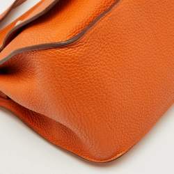 Hermes Potiron Orange Taurillon Clemence Leather Jypsiere 31 Bag