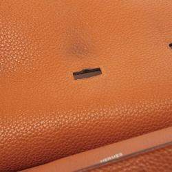 Pre Owned Hermes Potiron Orange Taurillon Clemence Leather Jypsiere 31 Bag
