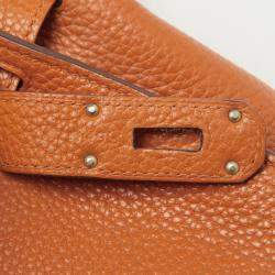 Pre Owned Hermes Potiron Orange Taurillon Clemence Leather Jypsiere 31 Bag