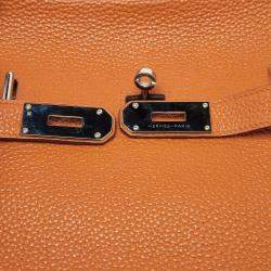 Pre Owned Hermes Potiron Orange Taurillon Clemence Leather Jypsiere 31 Bag
