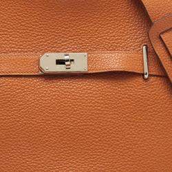 Pre Owned Hermes Potiron Orange Taurillon Clemence Leather Jypsiere 31 Bag