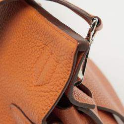 Pre Owned Hermes Potiron Orange Taurillon Clemence Leather Jypsiere 31 Bag