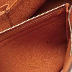 Pre Owned Hermes Potiron Orange Taurillon Clemence Leather Jypsiere 31 Bag