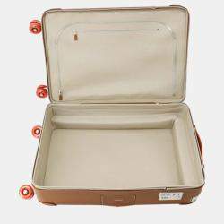 Hermes Ecru/Beige/Fauve/Orange Toile H, Plume Taurillon Rolling Mobility Suitcase