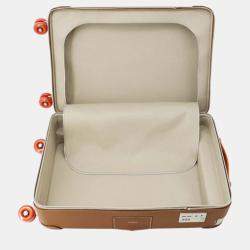 Hermes Ecru/Beige/Fauve/Orange Toile H, Plume Taurillon Rolling Mobility Suitcase
