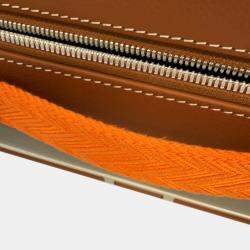 Hermes Ecru/Beige/Fauve/Orange Toile H, Plume Taurillon Rolling Mobility Suitcase