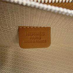Hermes Ecru/Beige/Fauve/Orange Toile H, Plume Taurillon Rolling Mobility Suitcase
