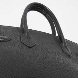 Hermes Noir Togo Leather Palladium Finish Birkin 30 Bag