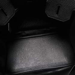 Hermes Noir Togo Leather Palladium Finish Birkin 30 Bag