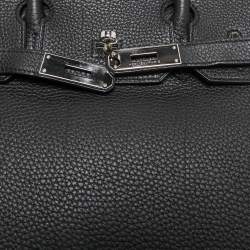 Hermes Noir Togo Leather Palladium Finish Birkin 30 Bag