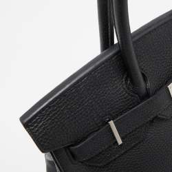 Hermes Noir Togo Leather Palladium Finish Birkin 30 Bag