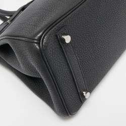 Hermes Noir Togo Leather Palladium Finish Birkin 30 Bag