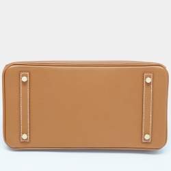 Hermès Gold Epsom Leather Gold Finish Birkin 30 Bag