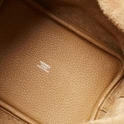 Pre Owned Hermes Biscuit Taurillon Clemence Leather Picotin Lock 18 Bag