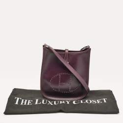 Pre Owned Hermès Raisin Tadelakt Leather Evelyne TPM Bag