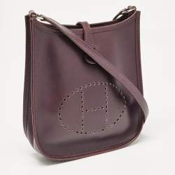 Pre Owned Hermès Raisin Tadelakt Leather Evelyne TPM Bag