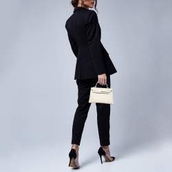 Pre Owned Hermes Nata Matte Alligator Mississippiensis Palladium Finish Mini Kelly II Sellier 20 Bag