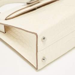 Pre Owned Hermes Nata Matte Alligator Mississippiensis Palladium Finish Mini Kelly II Sellier 20 Bag