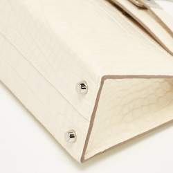 Pre Owned Hermes Nata Matte Alligator Mississippiensis Palladium Finish Mini Kelly II Sellier 20 Bag