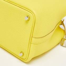 Hermes Mimosa Taurillon Clemence Leather and Alligator Touch Picotin Lock 18 Bag