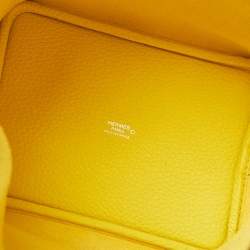 Hermes Mimosa Taurillon Clemence Leather and Alligator Touch Picotin Lock 18 Bag