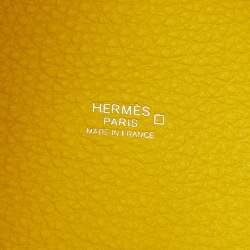 Hermes Mimosa Taurillon Clemence Leather and Alligator Touch Picotin Lock 18 Bag