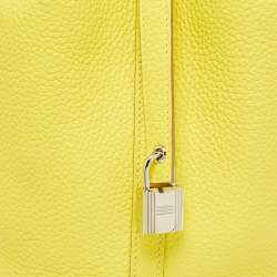 Hermes Mimosa Taurillon Clemence Leather and Alligator Touch Picotin Lock 18 Bag