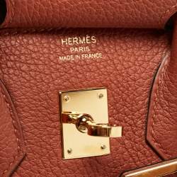 Pre Owned Hermès Cuivre Togo Leather Gold Finish Birkin 25 Bag