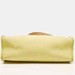 Pre Owned Hermes Lime/Natural Toile and Vache Hunter Herbag Zip 31 Bag