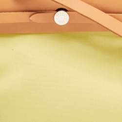 Pre Owned Hermes Lime/Natural Toile and Vache Hunter Herbag Zip 31 Bag