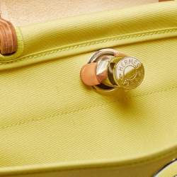 Pre Owned Hermes Lime/Natural Toile and Vache Hunter Herbag Zip 31 Bag