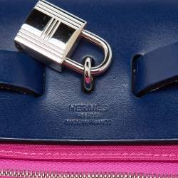 Hermes Magnolia/Blue Saphir Toile Canvas and Vache Hunter Herbag Zip 31 Bag