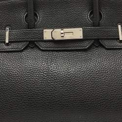 Hermes Noir Togo Leather Palladium Finish Birkin 30 Bag