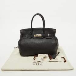 Hermes Noir Togo Leather Palladium Finish Birkin 30 Bag