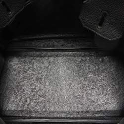 Hermes Noir Togo Leather Palladium Finish Birkin 30 Bag